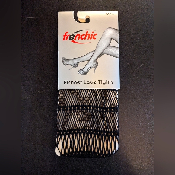 frenchic | Accessories | Nwt Black Fishnet Stockings Size Ml Stretchy ...